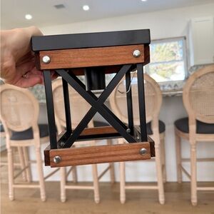 Rustic Farmhouse Flush Mount Ceiling 1-Light Metal And Wood Cage Light Fixture